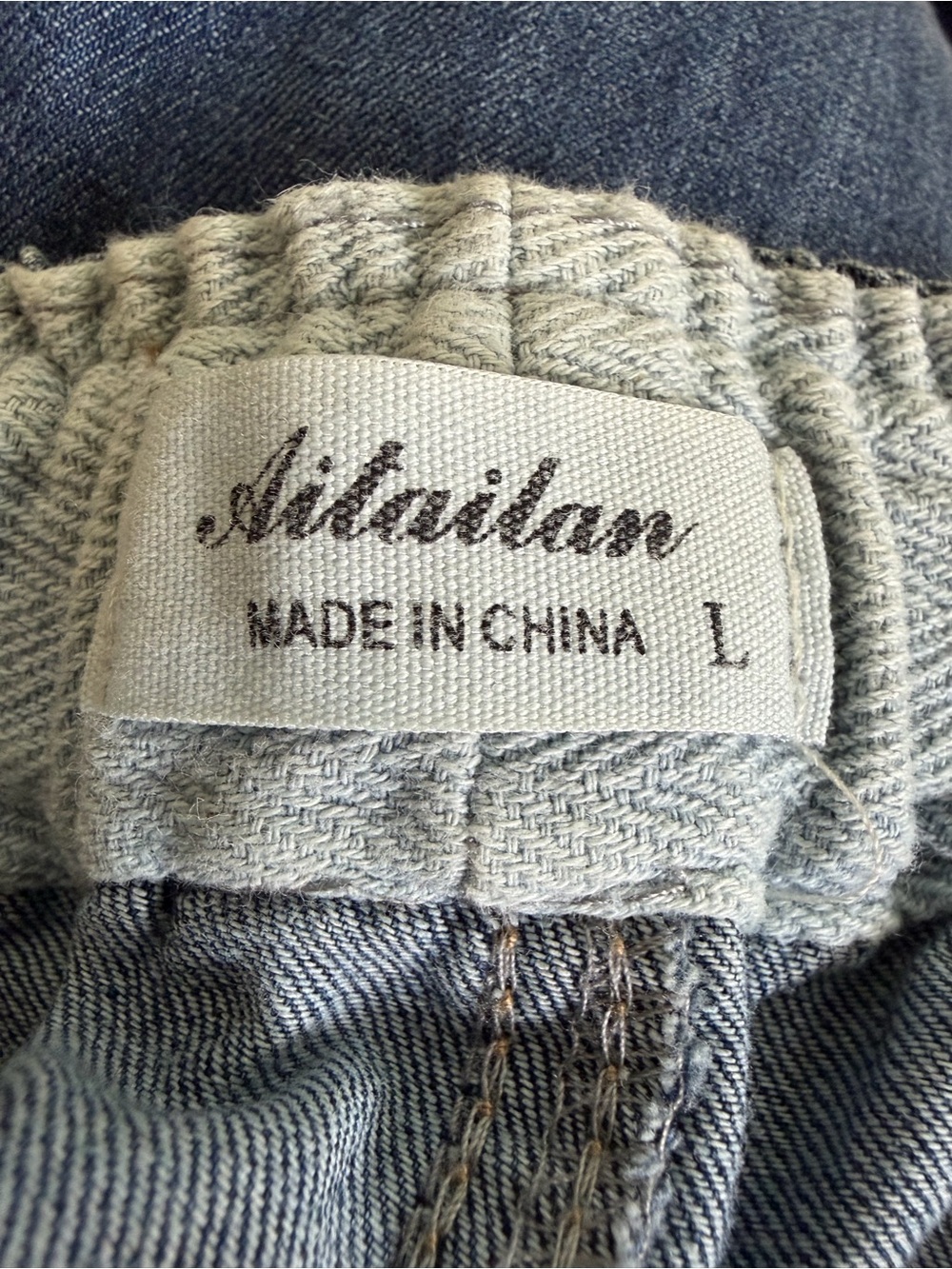 Aitailan Floral Embroidery Elastic Waist High Rise Boyfriend Crop Jeans‎ Large - Picture 10 of 10